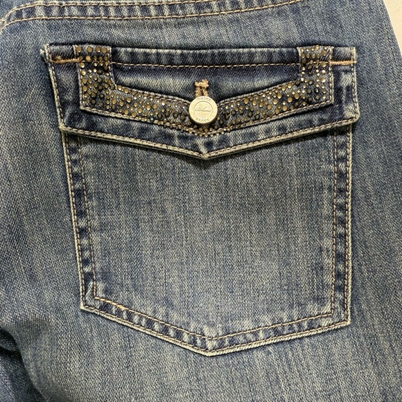 White House Black Market Blue Flare Jeans - Picture 3 of 7